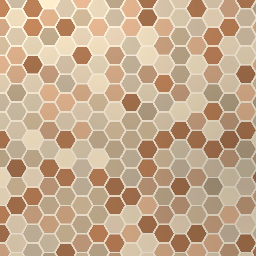 Hexagon-Mosaik in warmen Sand- und Clay-Tönen